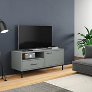 Tv-meubel massief grenenhout grijs 106x40x46.5 cm