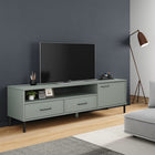 Tv-meubel grenenhout massief 158x40x46.5 cm grijs