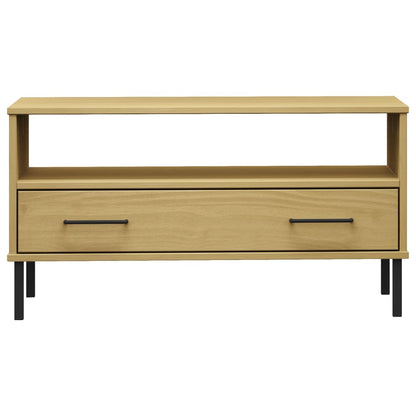 Salontafel Met Metalen Poten Oslo 85X50X45 Cm Hout Bruin