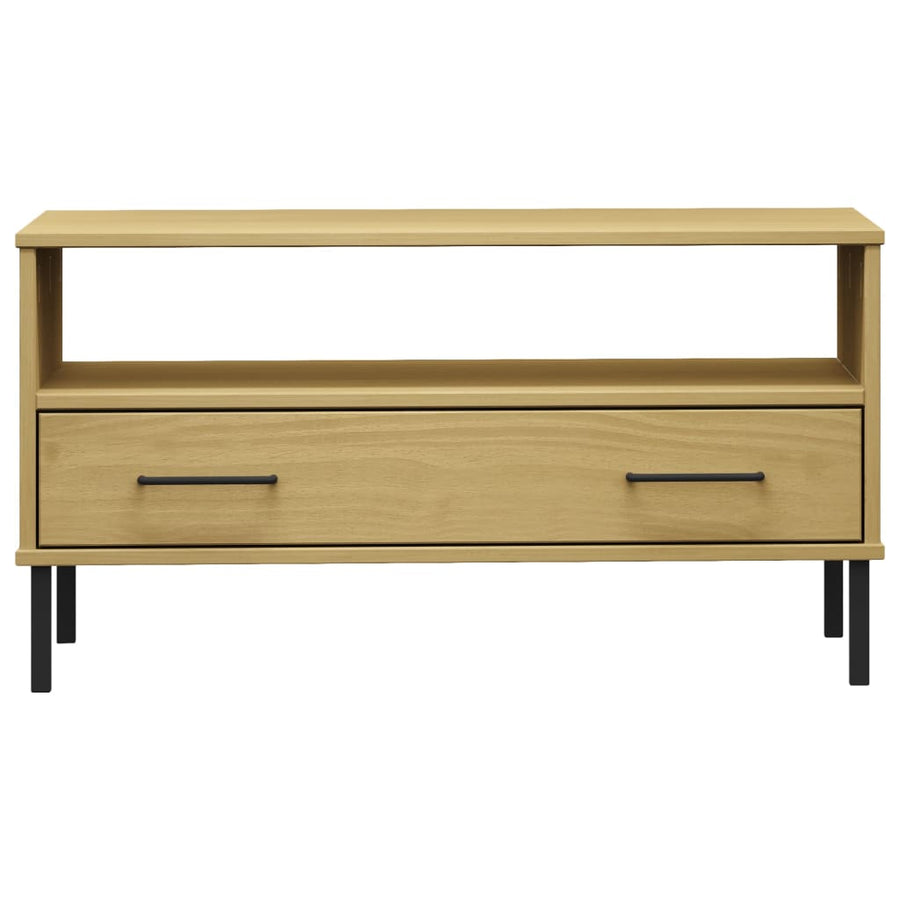 Salontafel Met Metalen Poten Oslo 85X50X45 Cm Hout Bruin