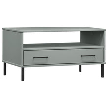 Salontafel Met Metalen Poten Oslo 85X50X45 Cm Hout Grijs