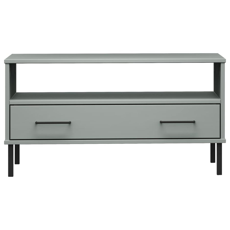 Salontafel Met Metalen Poten Oslo 85X50X45 Cm Hout Grijs