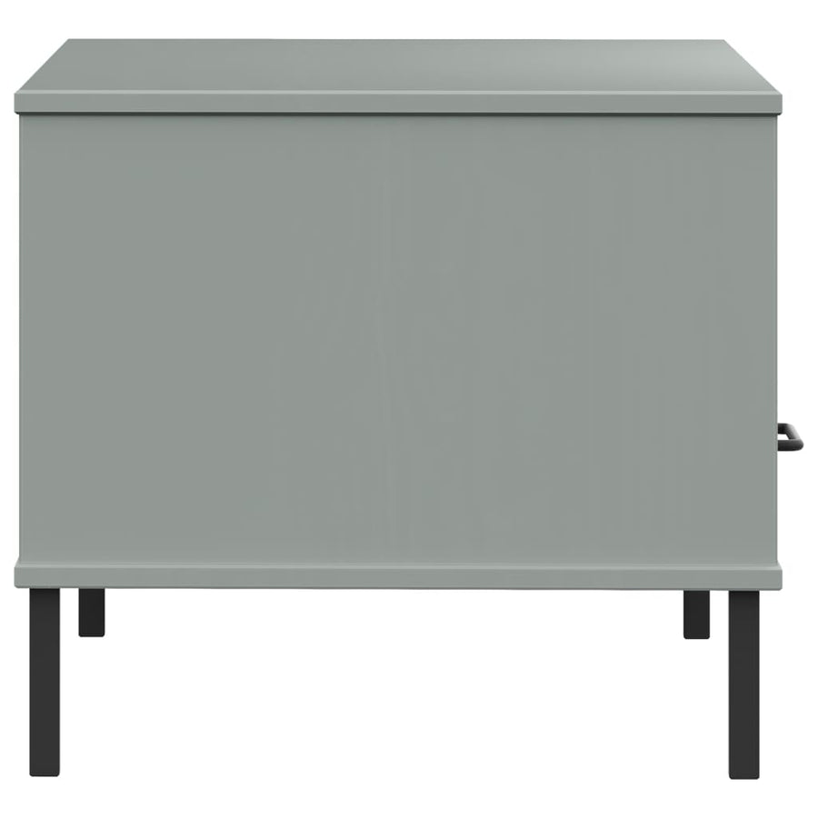 Salontafel Met Metalen Poten Oslo 85X50X45 Cm Hout Grijs