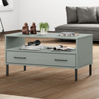 Salontafel 85x50x45 cm hout grijs metalen poten