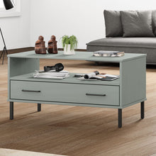 Salontafel Met Metalen Poten Oslo 85X50X45 Cm Hout Grijs