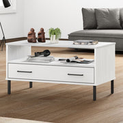 Salontafel massief hout wit 85x50x45 cm
