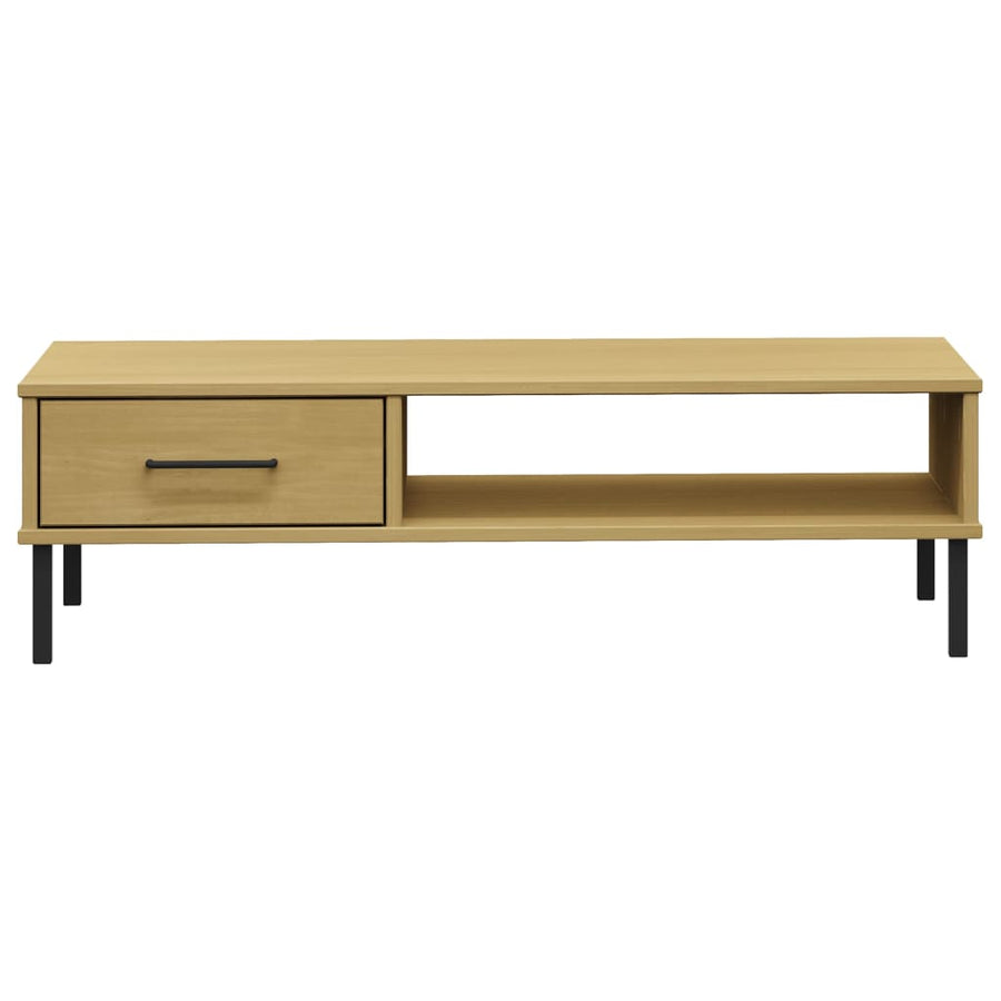 Salontafel Met Metalen Poten Oslo Massief Grenenhout Bruin