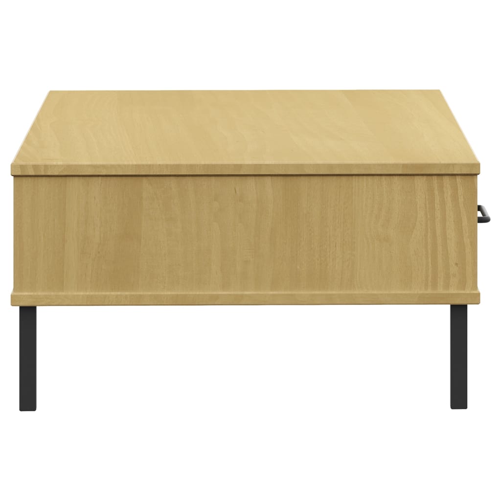 Salontafel Met Metalen Poten Oslo Massief Grenenhout Bruin