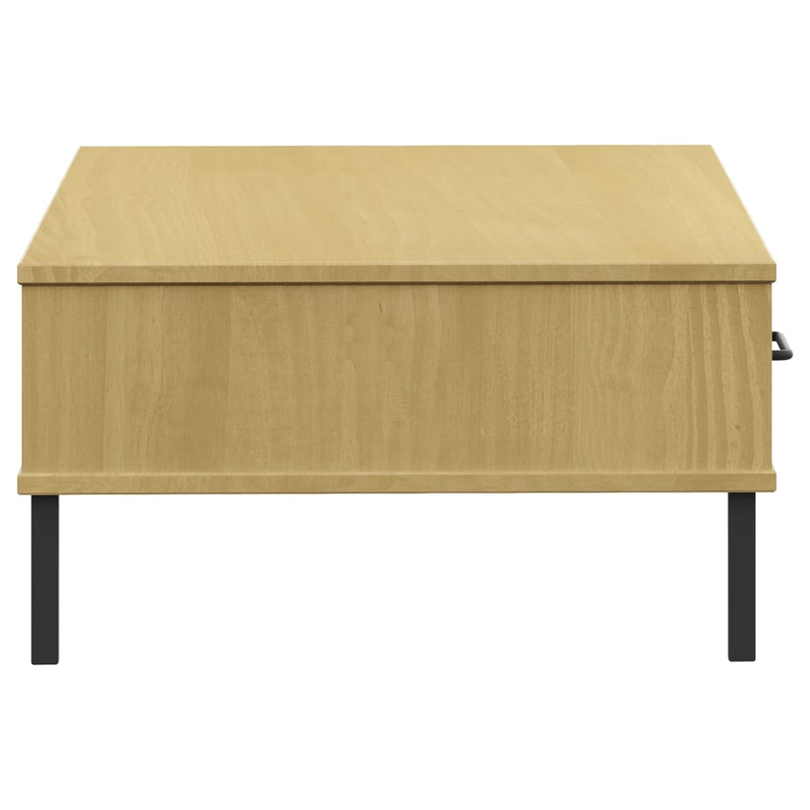 Salontafel Met Metalen Poten Oslo Massief Grenenhout Bruin