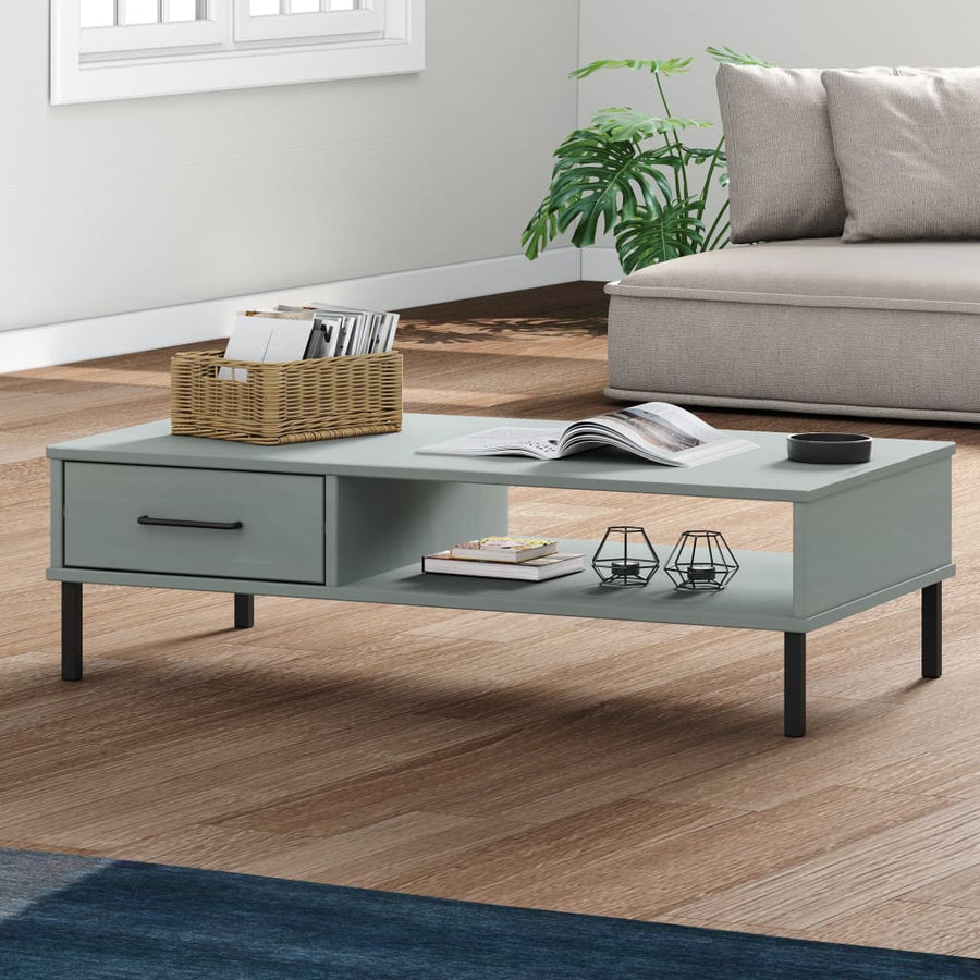 Salontafel Met Metalen Poten Oslo Massief Grenenhout Grijs