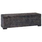 Opbergbox 110x35x45 cm zwart kubu riet mahoniehout