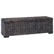 Opbergbox 110x35x45 cm zwart kubu riet mahoniehout