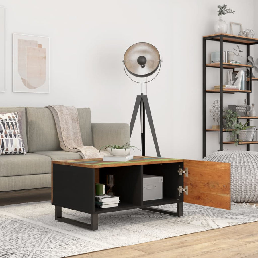 Salontafel 80X50X40 Cm Massief Gerecycled Hout En Bewerkt Hout Multikleur