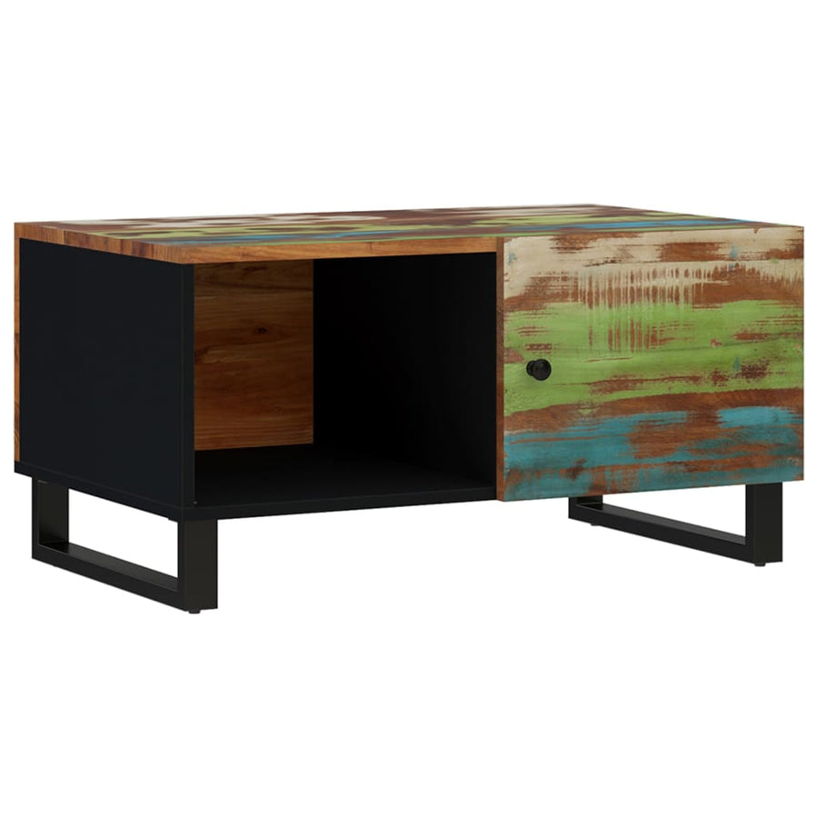 Salontafel 80X50X40 Cm Massief Gerecycled Hout En Bewerkt Hout Multikleur