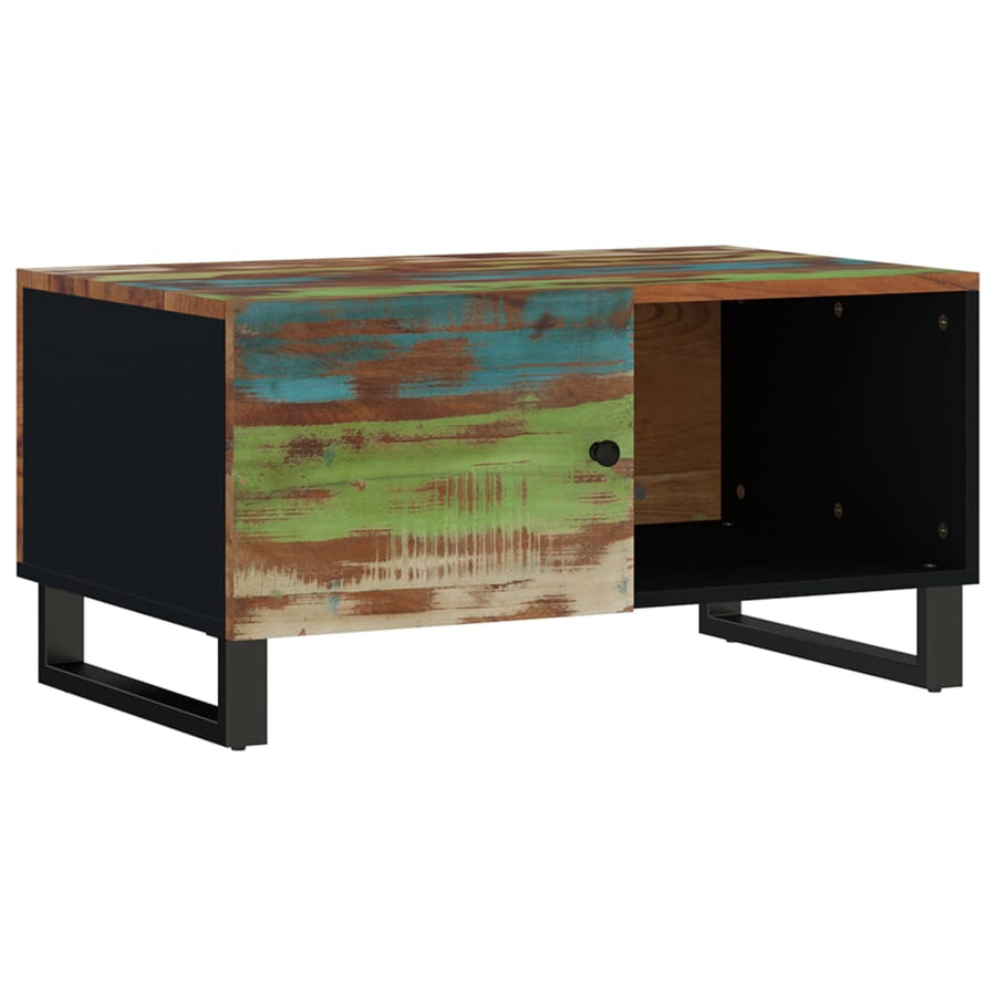 Salontafel 80X50X40 Cm Massief Gerecycled Hout En Bewerkt Hout Multikleur