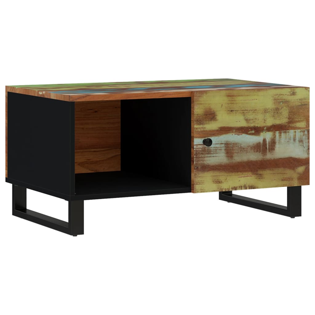Salontafel 80X50X40 Cm Massief Gerecycled Hout En Bewerkt Hout Multikleur