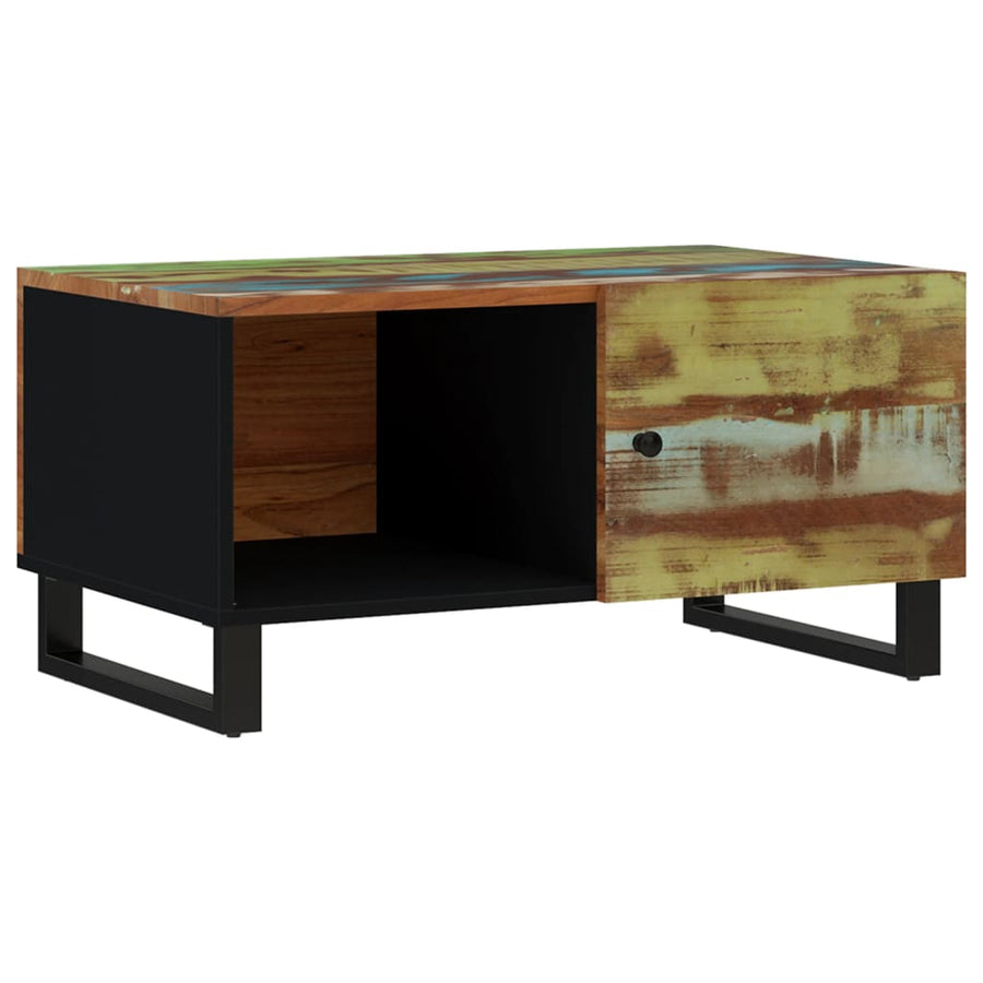 Salontafel 80X50X40 Cm Massief Gerecycled Hout En Bewerkt Hout Multikleur