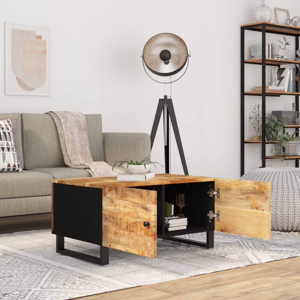 Salontafel 80X50X40 Cm Massief Mangohout En Bewerkt Hout Lichthout