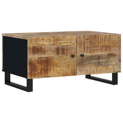 Salontafel 80X50X40 Cm Massief Mangohout En Bewerkt Hout Lichthout