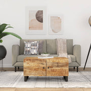 Coffee table 80x50x40 cm solid mango wood and engineered wood