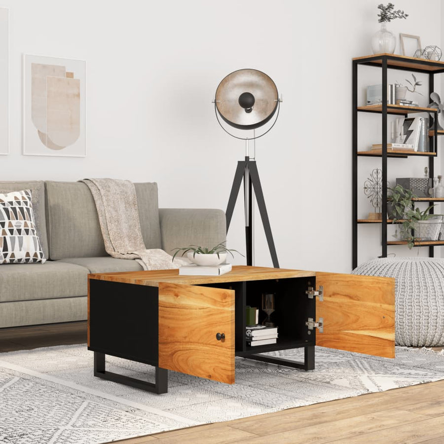 Salontafel 80X50X40 Cm Massief Acaciahout En Bewerkt Hout Bruin