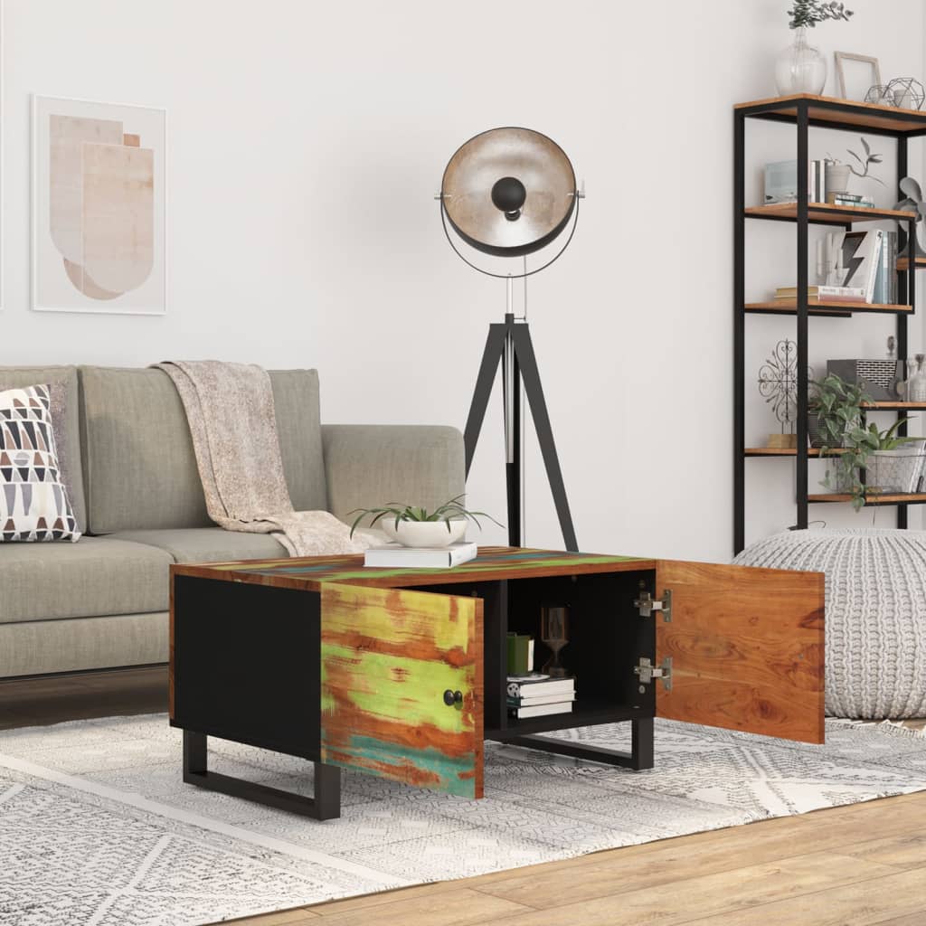 Salontafel 80X50X40 Cm Massief Gerecycled Hout En Bewerkt Hout