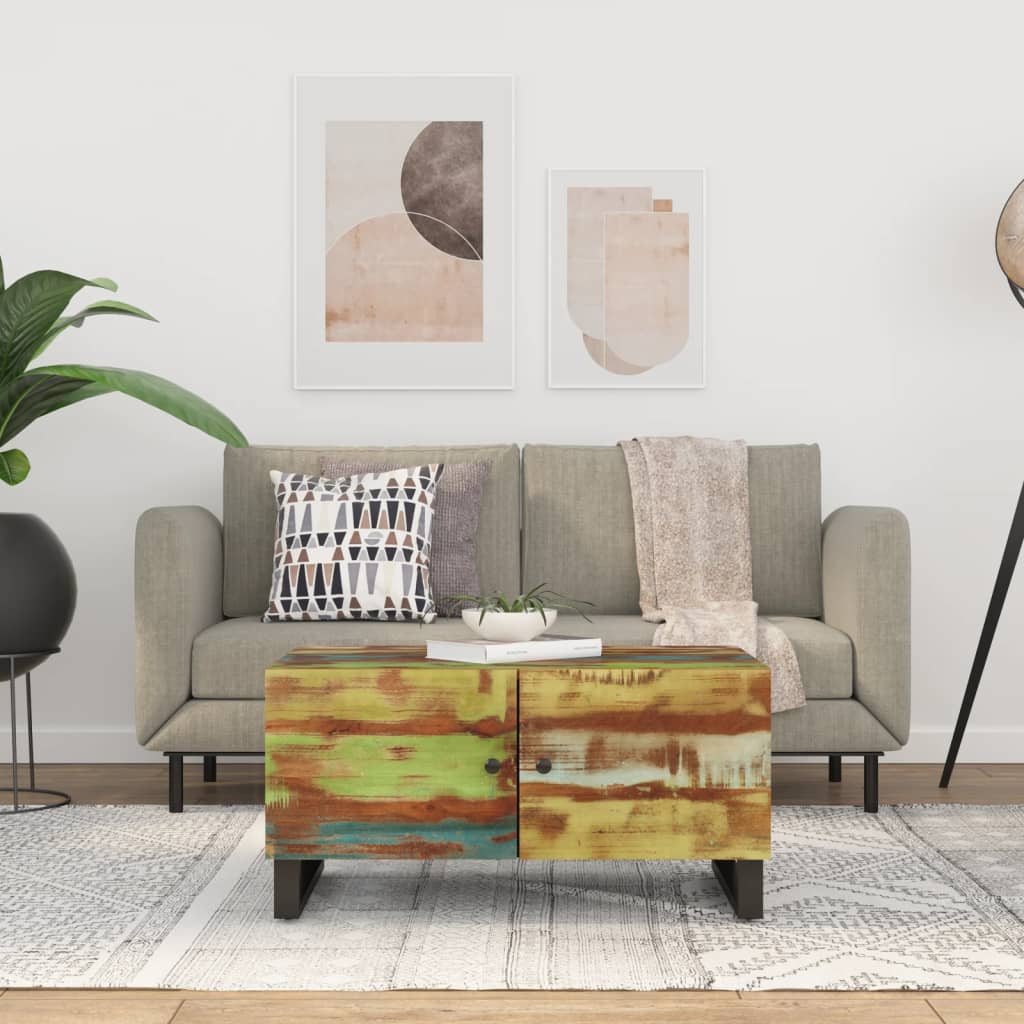 Salontafel 80X50X40 Cm Massief Gerecycled Hout En Bewerkt Hout