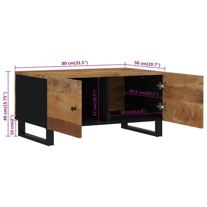 Salontafel 80X50X40 Cm Massief Mangohout En Bewerkt Hout