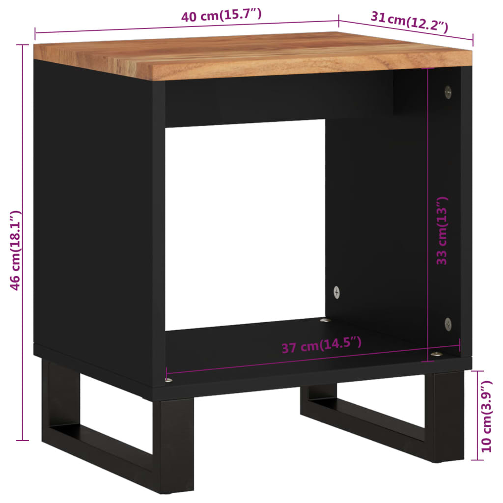 Salontafel 40X3X46 Cm Massief Acaciahout En Bewerkt Hout Bruin