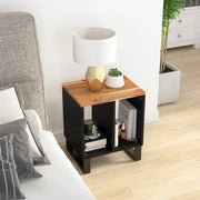 Bijzettafel 40x31x46 cm massief acaciahout bewerkt hout
