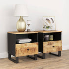 Nachtkastjes 2 stuks massief mangohout en bewerkt hout 40x31x46 cm