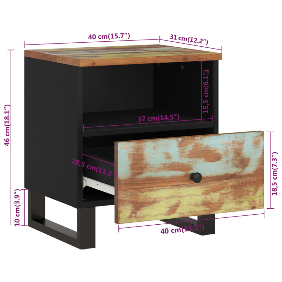 Nachtkastjes 2 St Massief Gerecycled Hout En Bewerkt Hout
