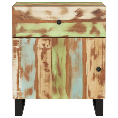 Nachtkastje 50X33X60 Cm Massief Gerecycled Hout En Bewerkt Hout Multikleur