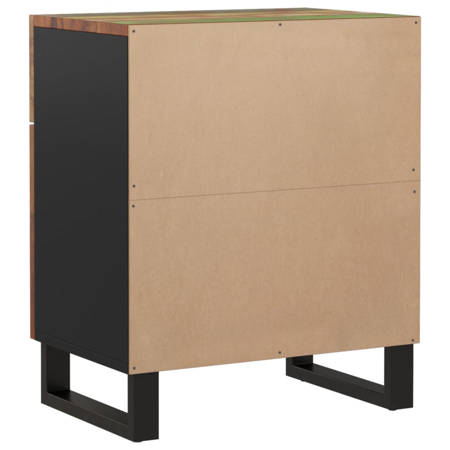 Nachtkastje 50X33X60 Cm Massief Gerecycled Hout En Bewerkt Hout Multikleur