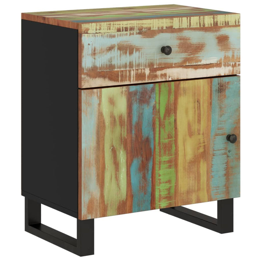 Nachtkastje 50X33X60 Cm Massief Gerecycled Hout En Bewerkt Hout Multikleur
