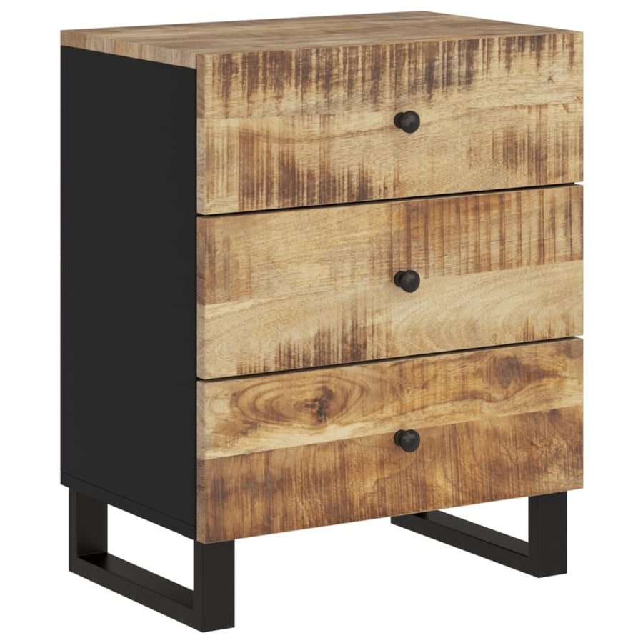 Nachtkastje 50X33X62 Cm Massief Mangohout En Bewerkt Hout