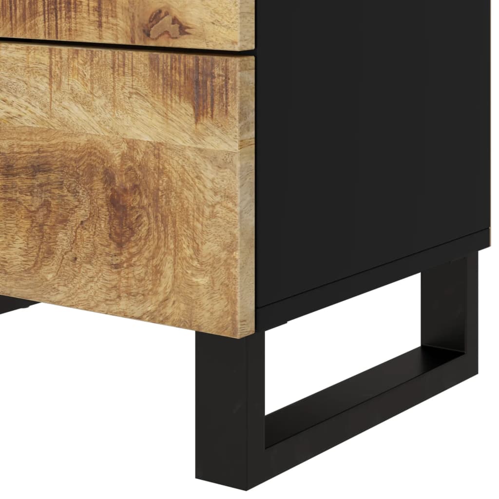 Nachtkastje 50X33X62 Cm Massief Mangohout En Bewerkt Hout