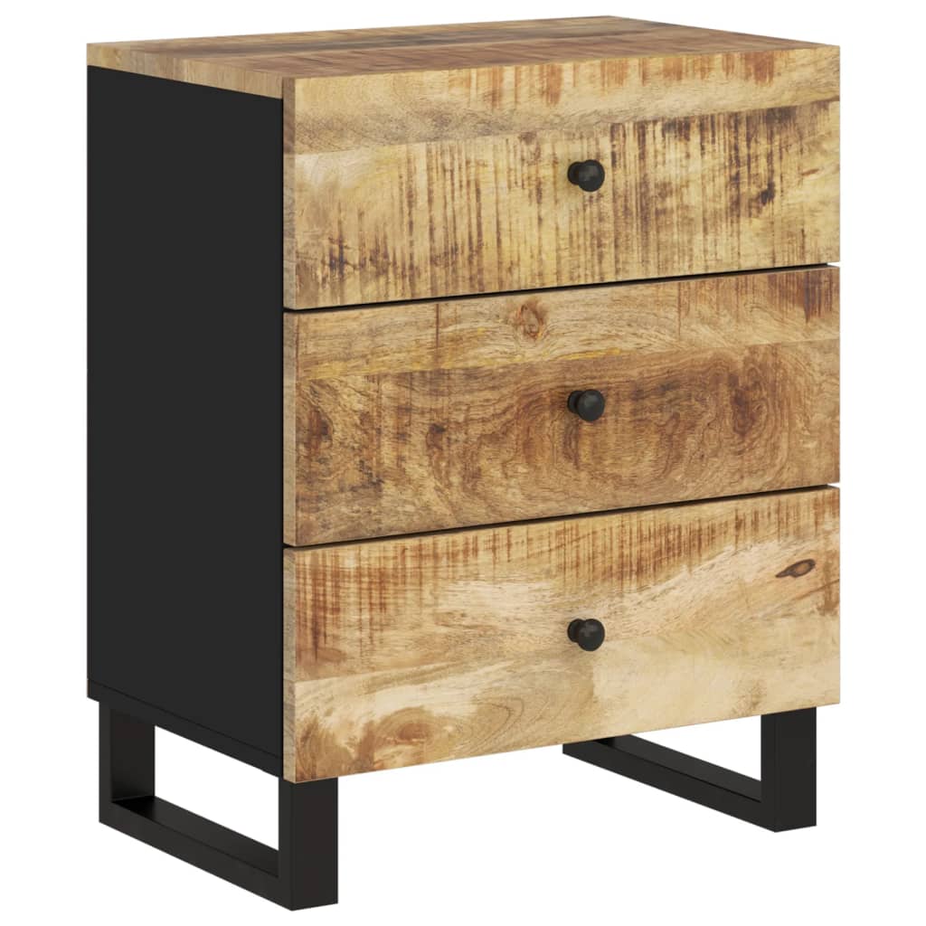 Nachtkastje 50X33X62 Cm Massief Mangohout En Bewerkt Hout