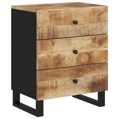 Nachtkastje 50X33X62 Cm Massief Mangohout En Bewerkt Hout