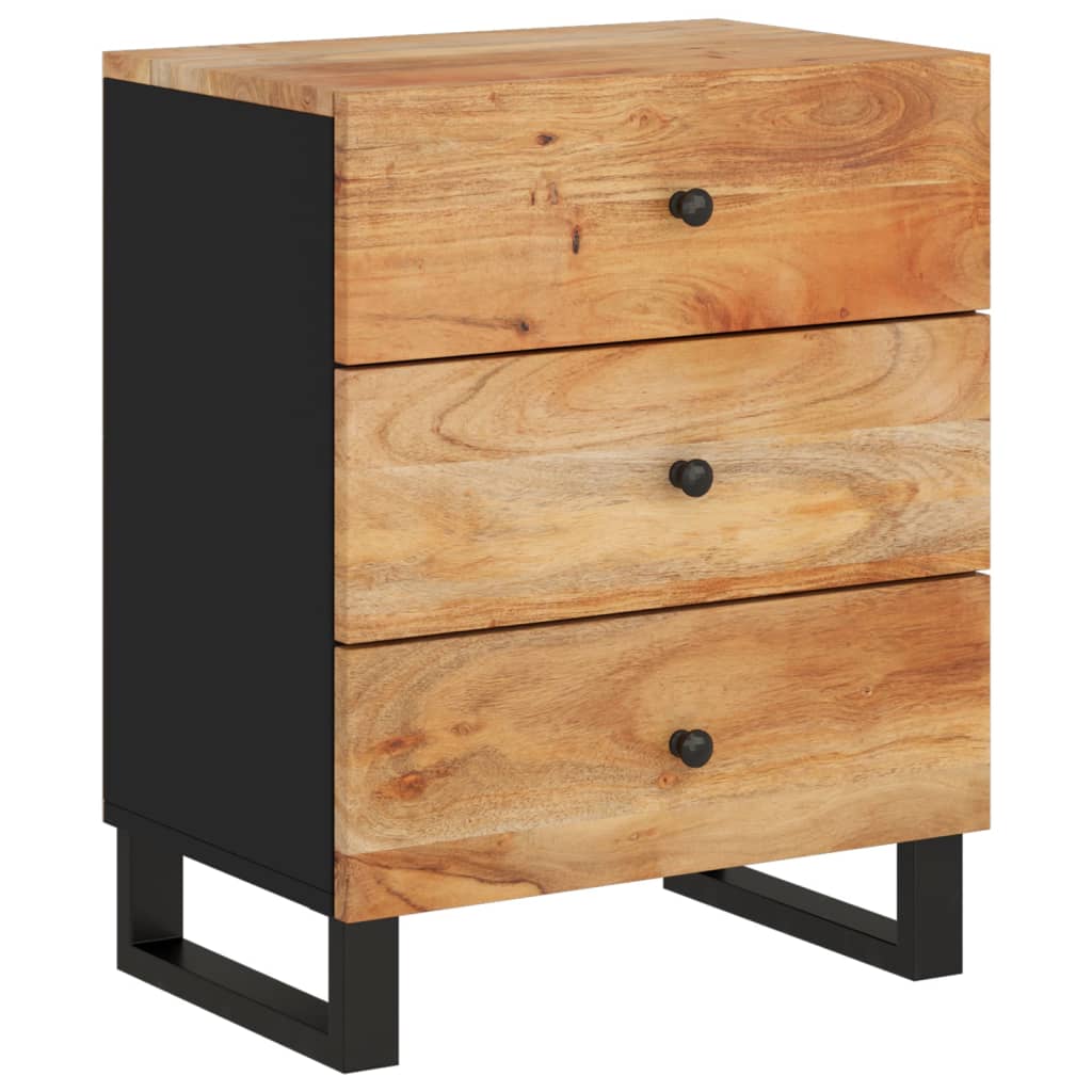 Nachtkastje 50X33X62 Cm Massief Acaciahout En Bewerkt Hout