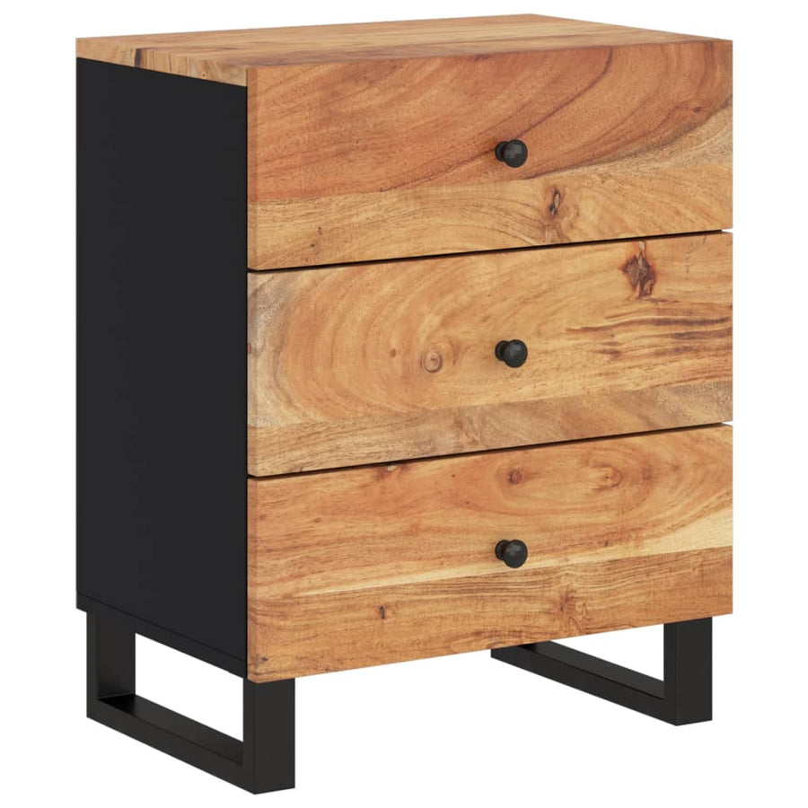 Nachtkastje 50X33X62 Cm Massief Acaciahout En Bewerkt Hout