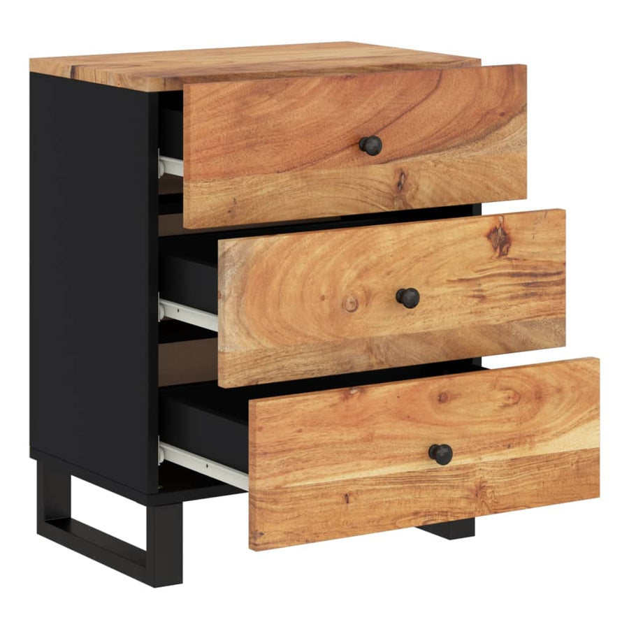 Nachtkastje 50X33X62 Cm Massief Acaciahout En Bewerkt Hout