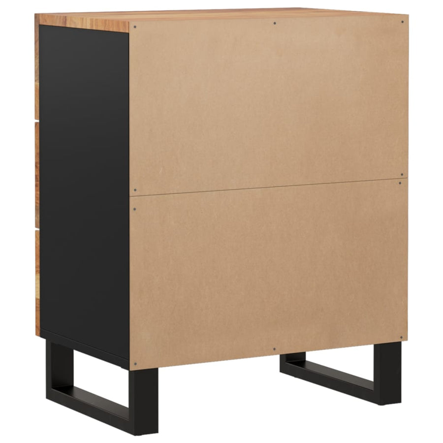 Nachtkastje 50X33X62 Cm Massief Acaciahout En Bewerkt Hout