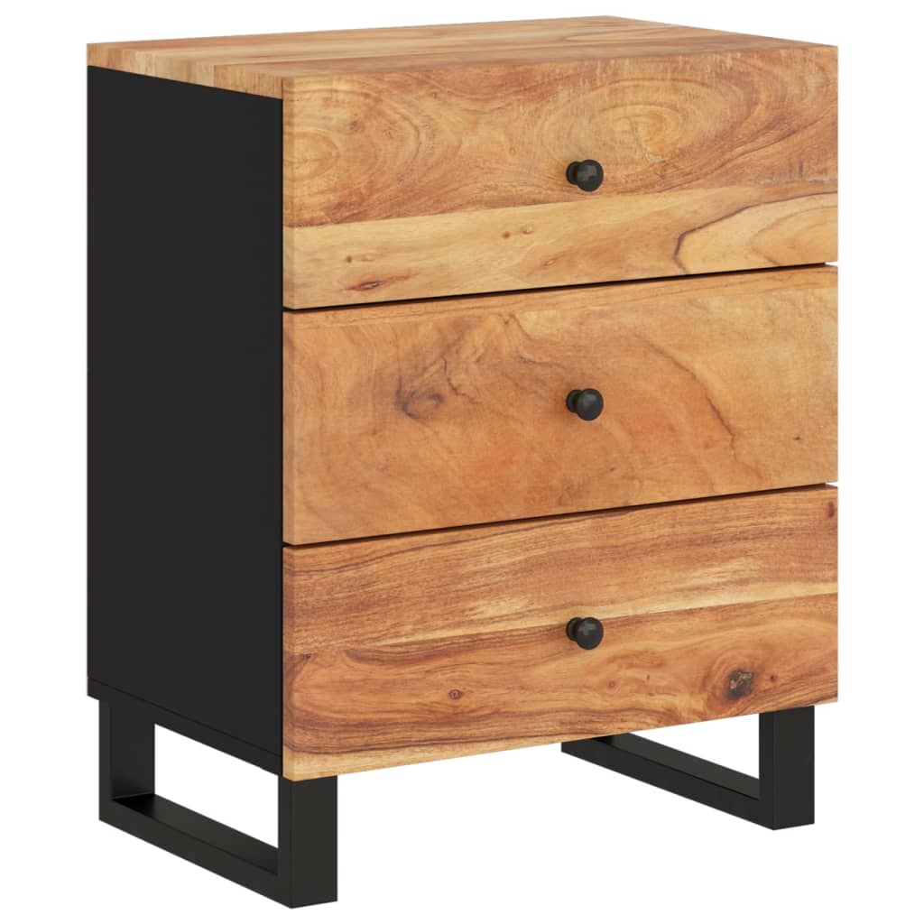 Nachtkastje 50X33X62 Cm Massief Acaciahout En Bewerkt Hout