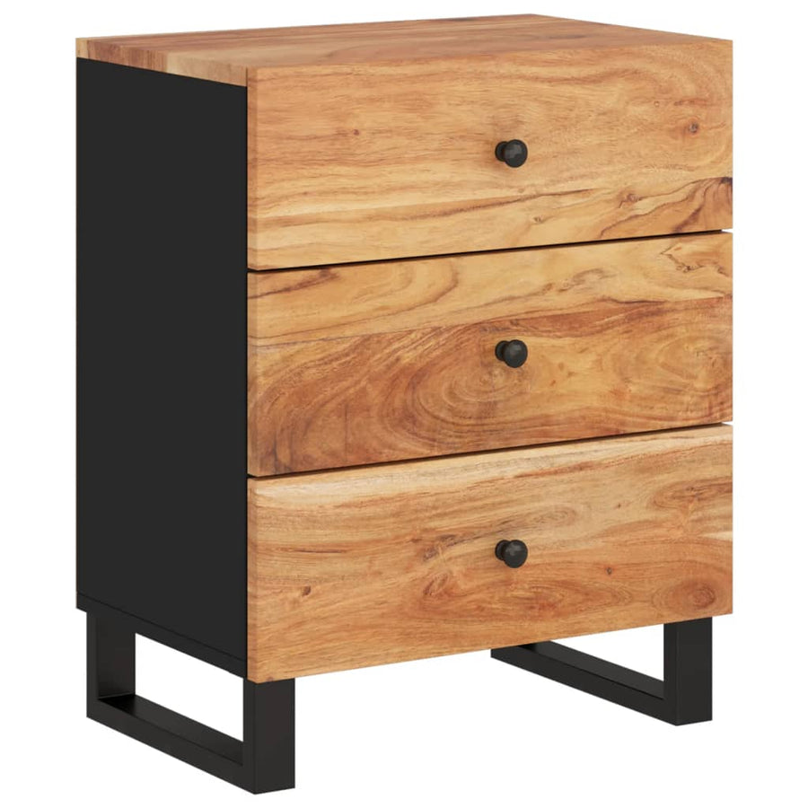 Nachtkastje 50X33X62 Cm Massief Acaciahout En Bewerkt Hout
