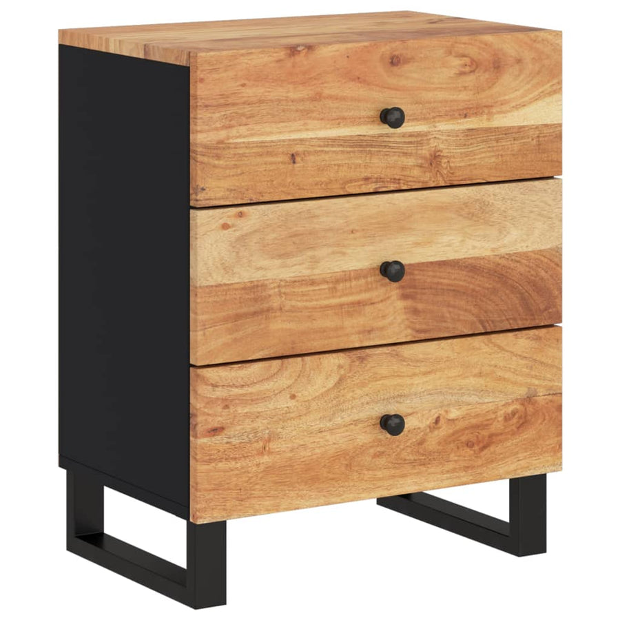 Nachtkastje 50X33X62 Cm Massief Acaciahout En Bewerkt Hout