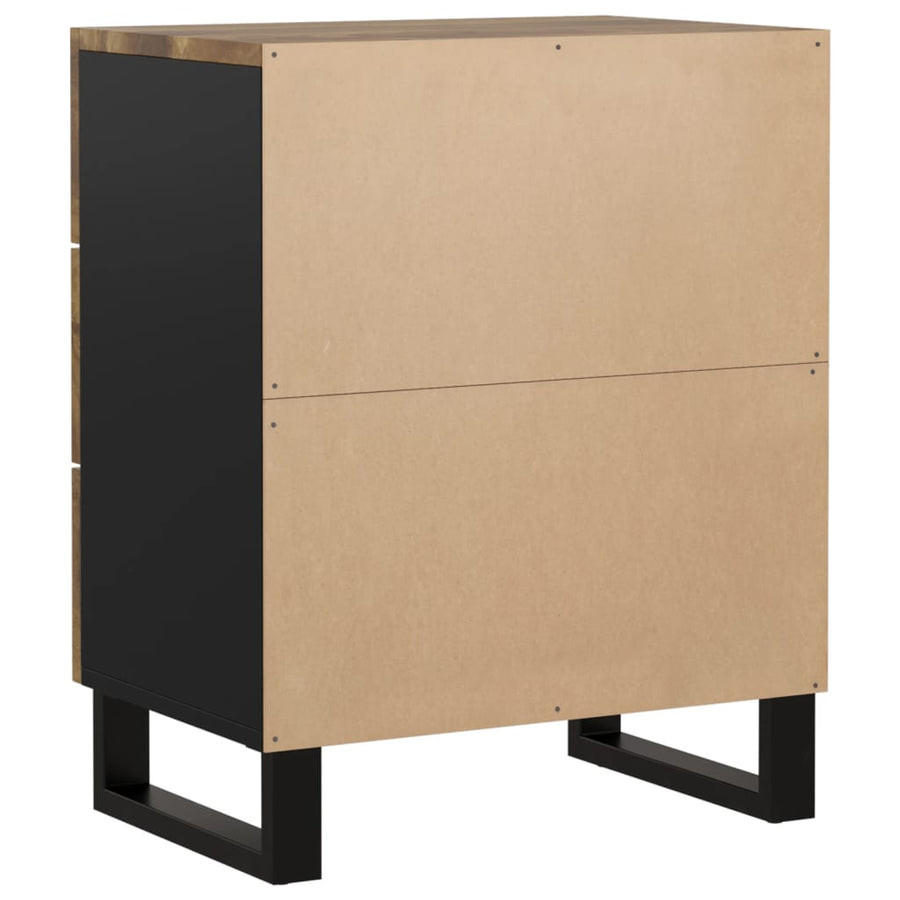 Nachtkastje 50X33X62 Cm Massief Mangohout En Bewerkt Hout