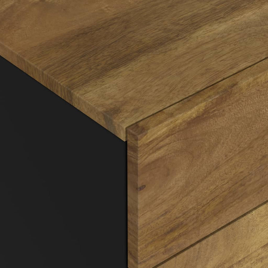 Nachtkastje 50X33X62 Cm Massief Mangohout En Bewerkt Hout