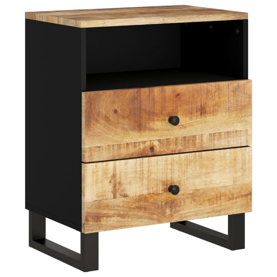 Nachtkastje 50X33X62 Cm Massief Mangohout En Bewerkt Hout