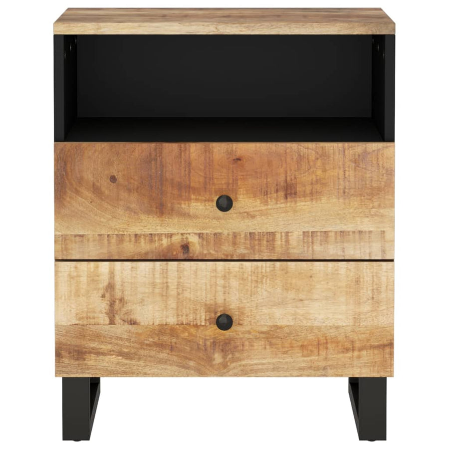 Nachtkastje 50X33X62 Cm Massief Mangohout En Bewerkt Hout